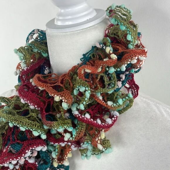 Scarf Multicolored Crochet lightweight - Picture 4 of 5
